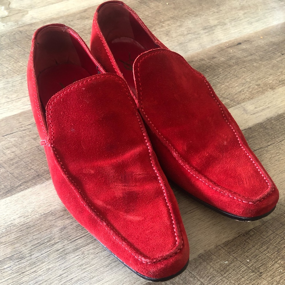 Red YSL suede men’s shoes 9.5 USA